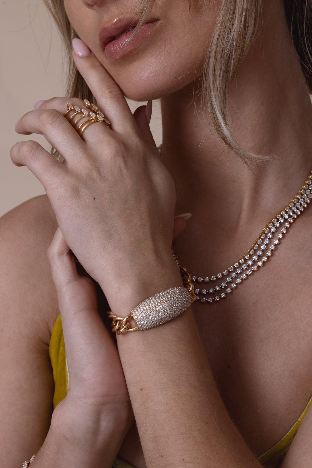 STEFERE-Diamond Open Ring-YELLOW GOLD