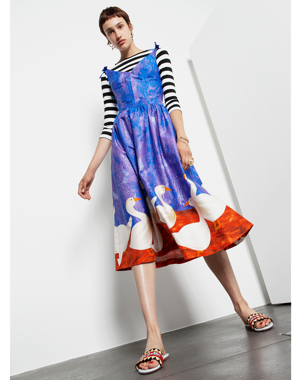 STELLA JEAN-Goose Print Dress-