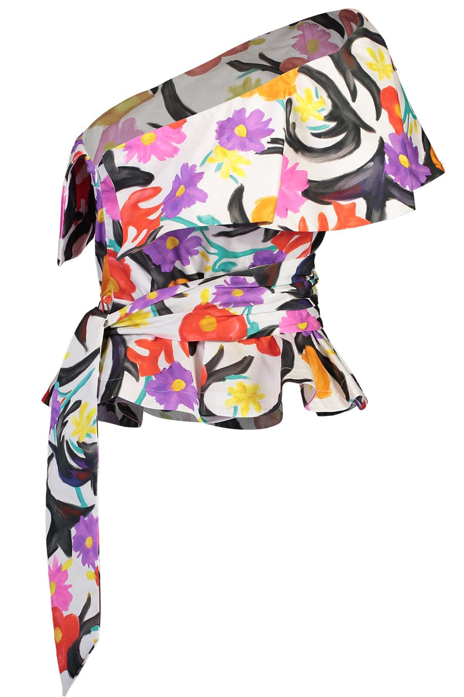 STELLA JEAN-Ruffle Peplum Top-
