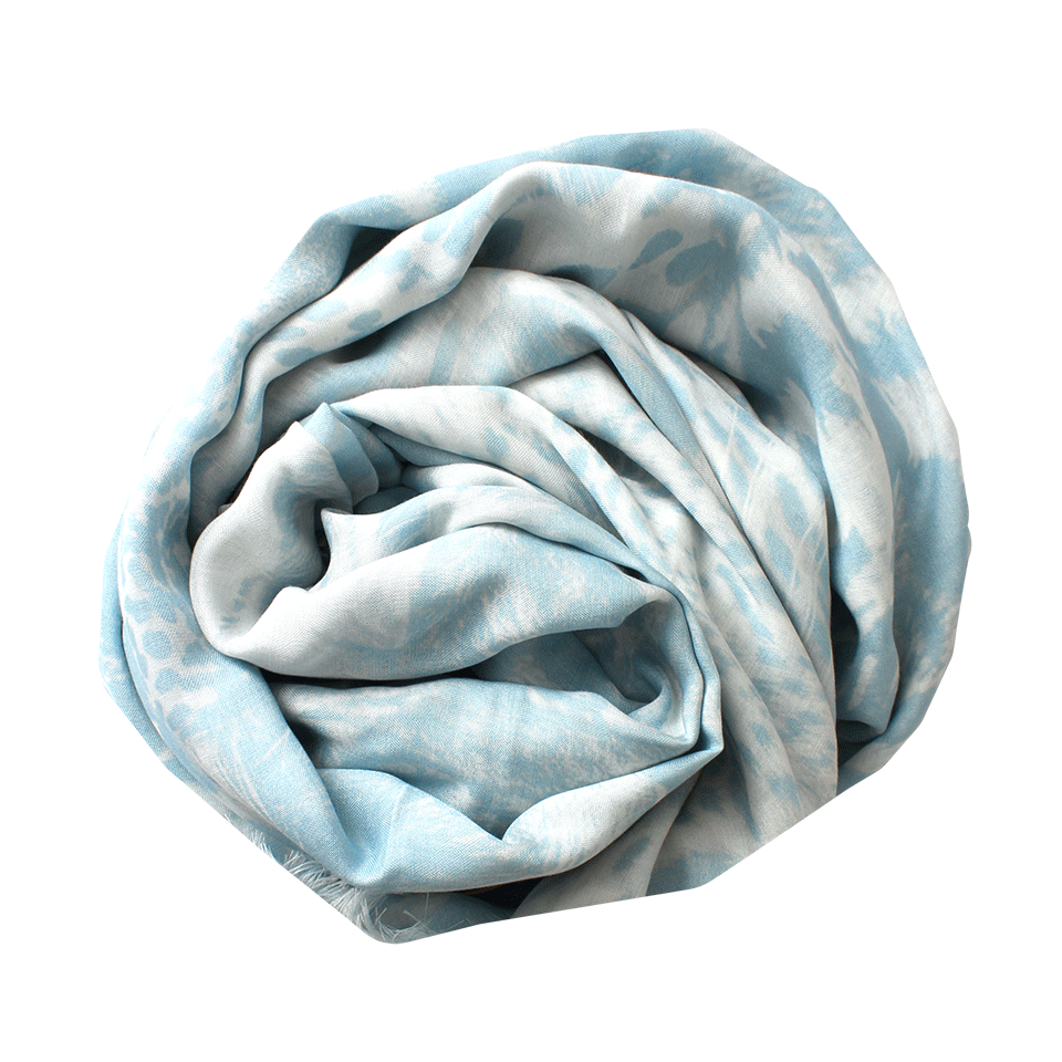 STELLA MCCARTNEY-Multi-Animal Print Scarf-PALE SKY