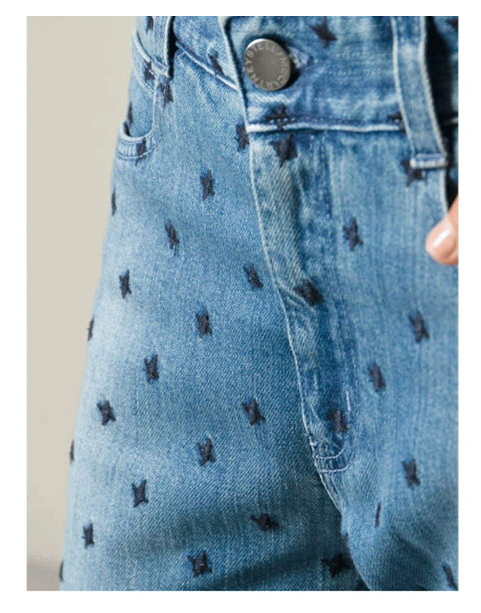 STELLA MCCARTNEY-Embroidered Swiss Cross Jean-