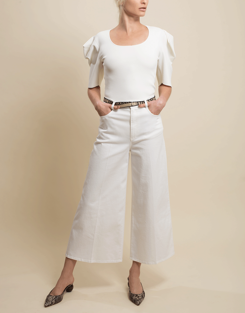 STELLA MCCARTNEY-Wide Leg Cropped Trouser-