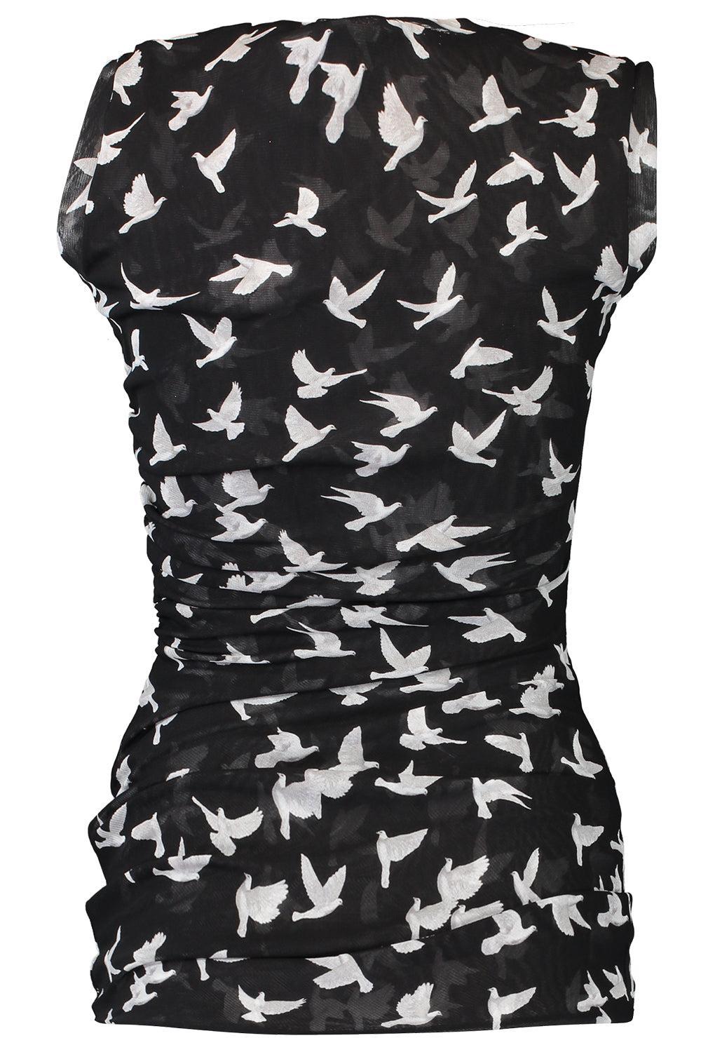 Dove Print Sleeveless Top-BLACK-XS-CLOTHINGTOPBLOUSE-STELLA MCCARTNEY