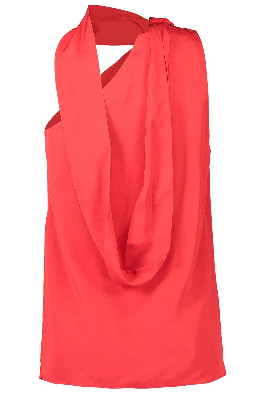 STELLA MCCARTNEY-One Shoulder Scarf Neck Top-