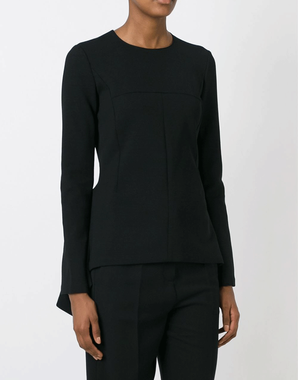 STELLA MCCARTNEY-Crewneck Back Peplum Top-BLACK