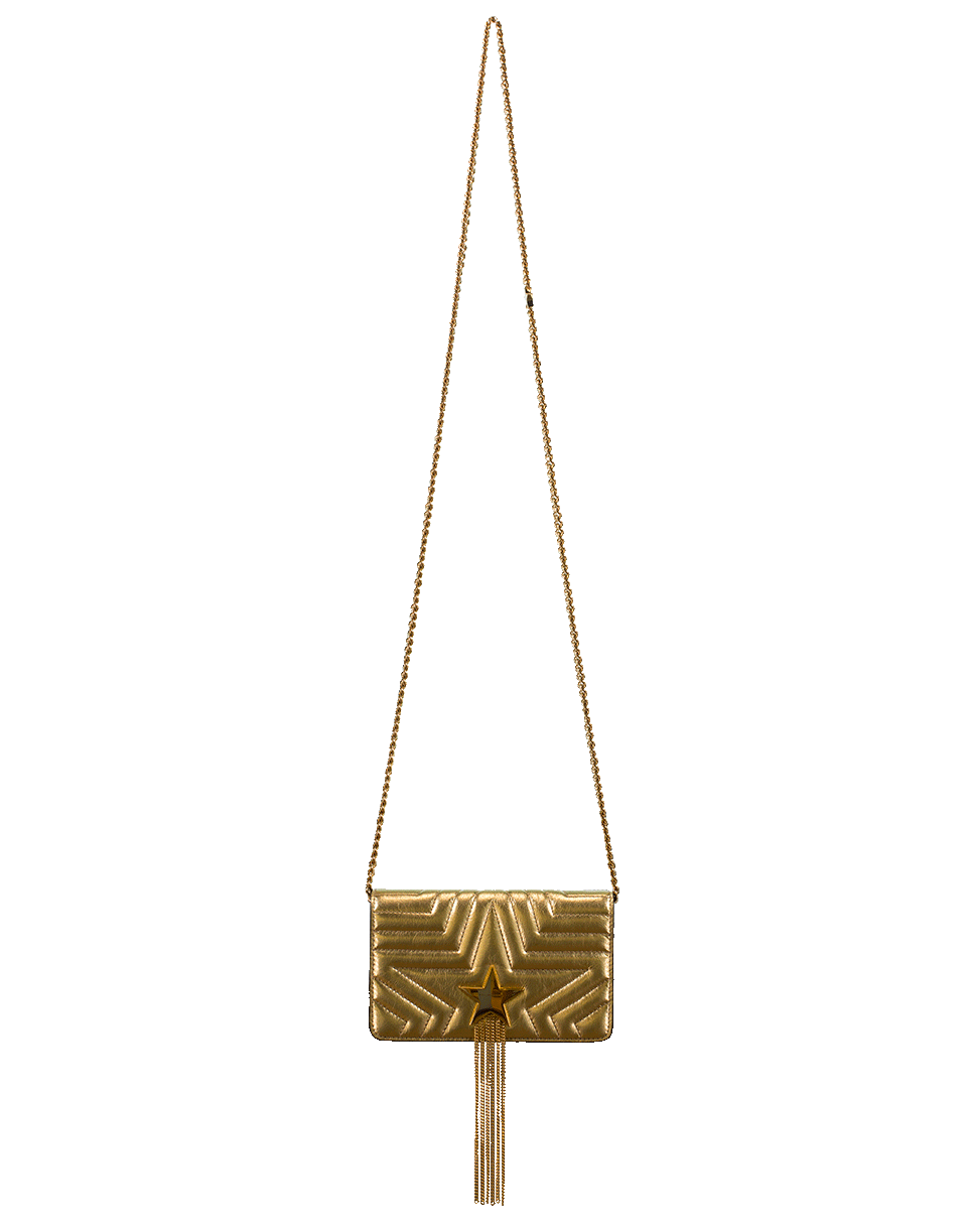 STELLA MCCARTNEY-Stella Star Flap Shoulder Bag-GOLD