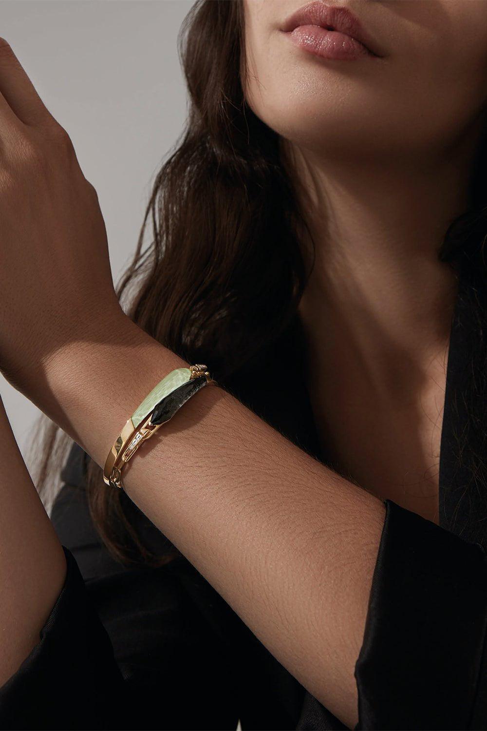 STEPHEN WEBSTER-Crystal Haze Shard Slimline Linked Bracelet-YELLOW GOLD