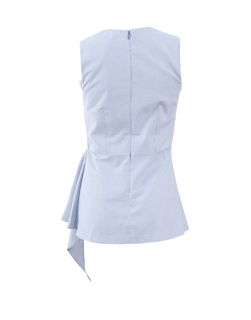SUNO-Cascade Stripe Top-BLU/WHT