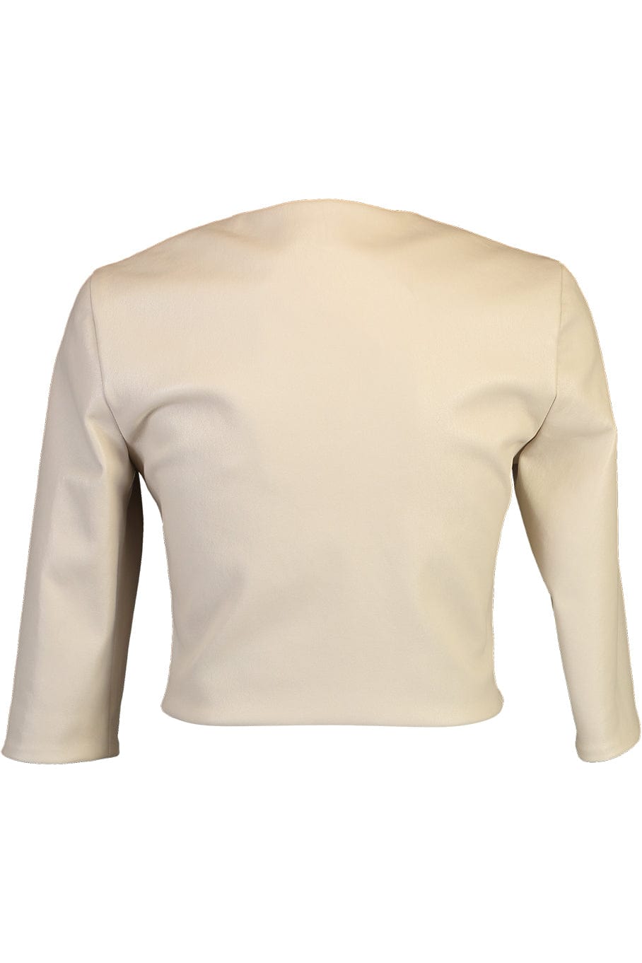 SUSAN BENDER-Stretch Leather Cardigan Jacket - Latte-