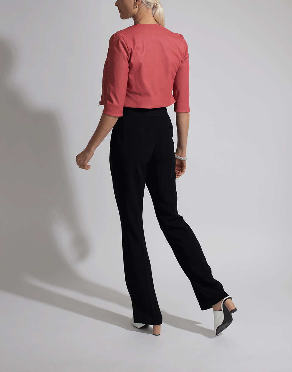 SUSAN BENDER-Peony Stretch Leather Cardigan-