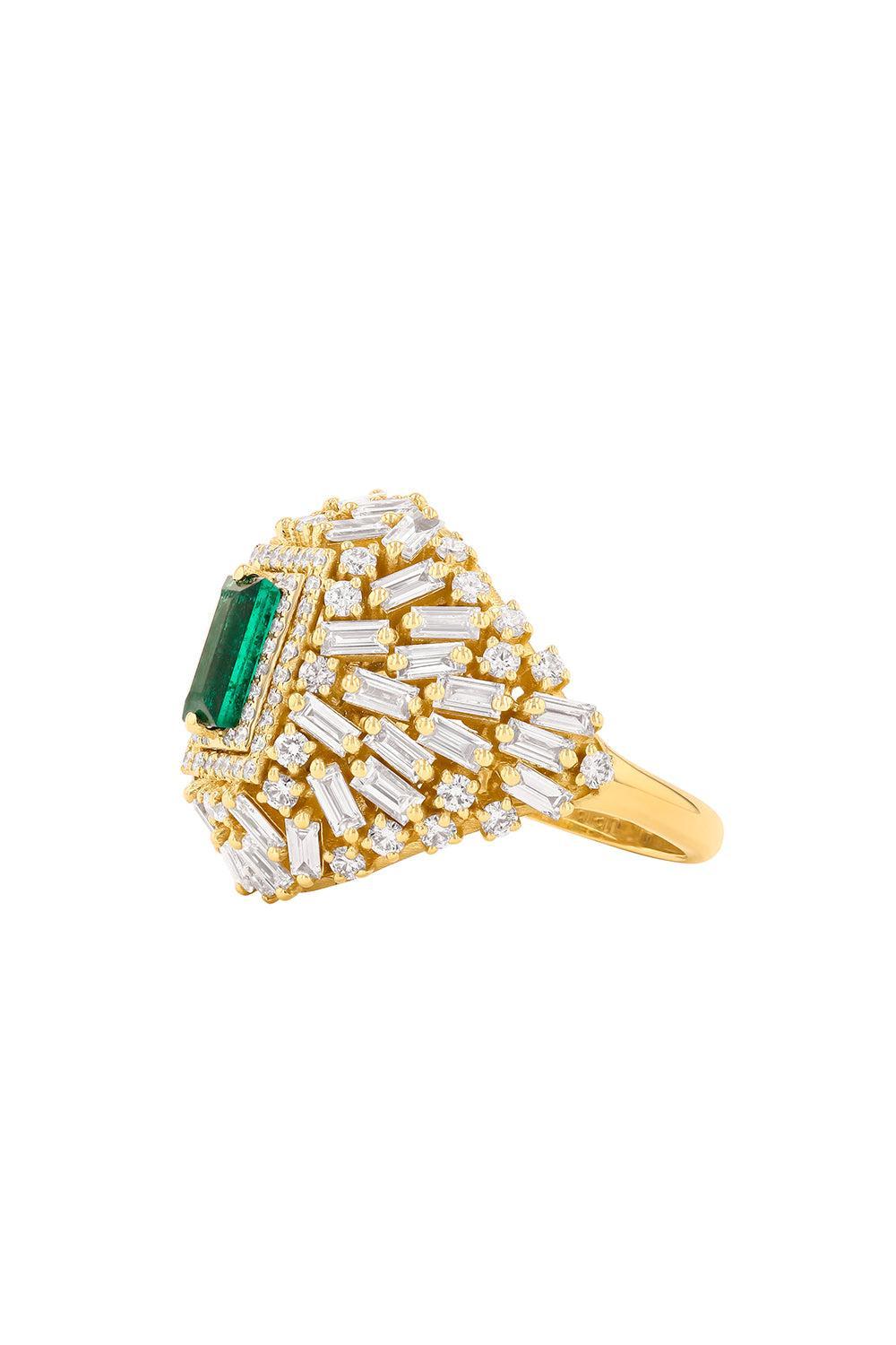 Emerald Ring-YELLOW GOLD-7-JEWELRYFINE JEWELRING-SUZANNE KALAN