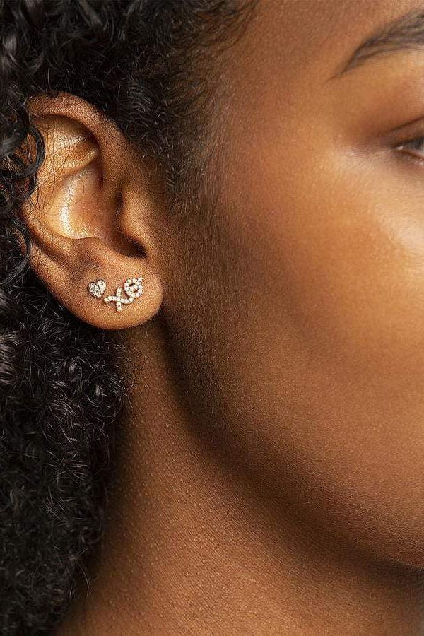 SYDNEY EVAN-Diamond Tiny Heart Studs-YELLOW GOLD