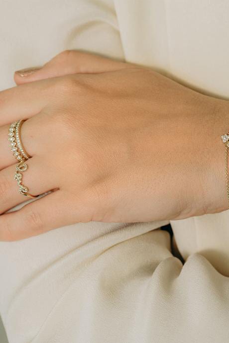 SYDNEY EVAN-Diamond Love Script Ring-ROSE GOLD