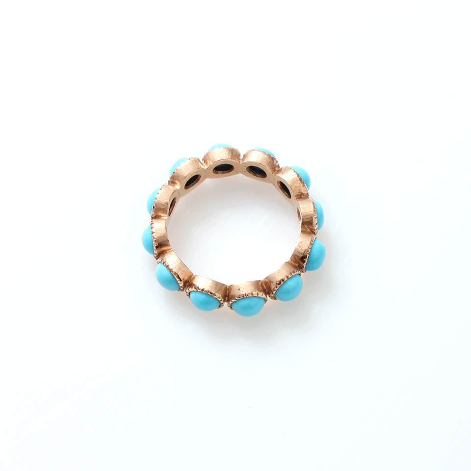 SYLVA & CIE-Cabochon Turquoise Eternity Band-ROSE GOLD