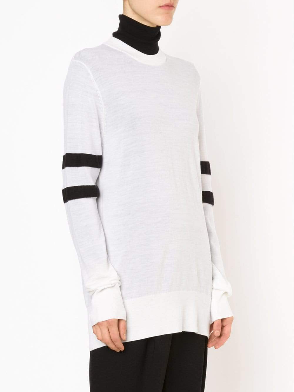 T BY ALEXANDER WANG-Striped Arm Pullover-