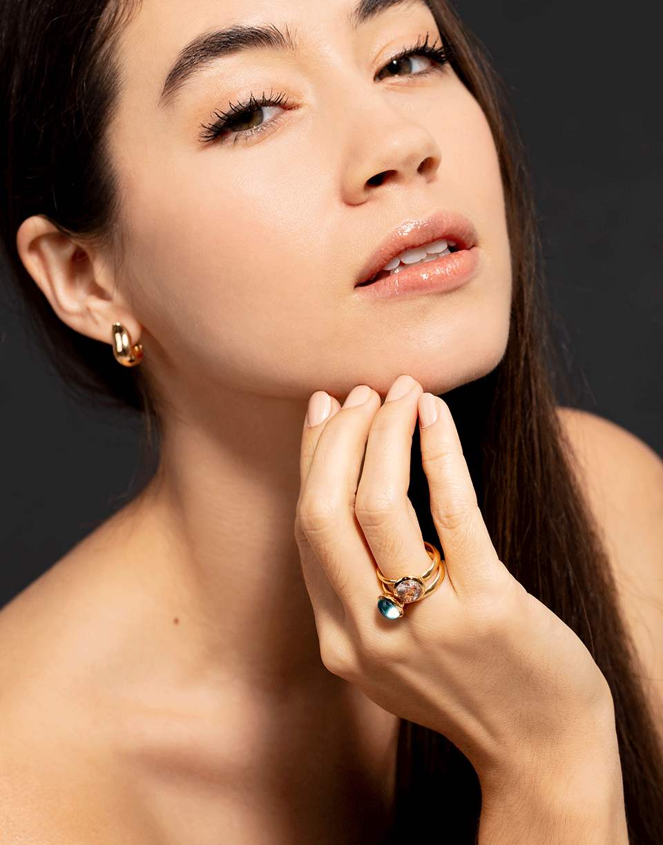 TAMARA COMOLLI-London Topaz Small Bouton Ring-ROSE GOLD