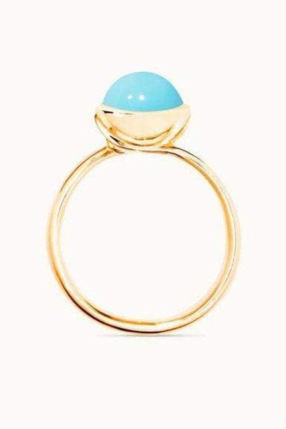 TAMARA COMOLLI-Small Turquoise Bouton Ring-YELLOW GOLD