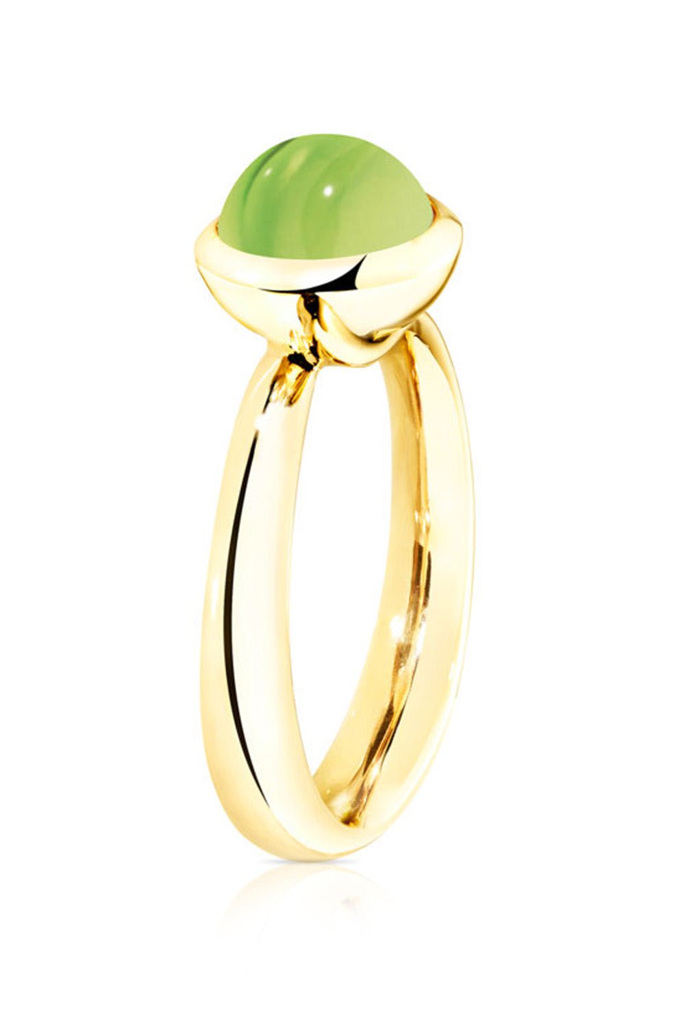 TAMARA COMOLLI-Small Peridot Bouton Ring-YELLOW GOLD