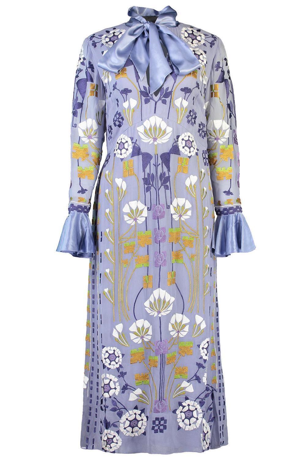 temperley london blue dress Temperley London Vine long-sleeves Maxi Dress | Blue