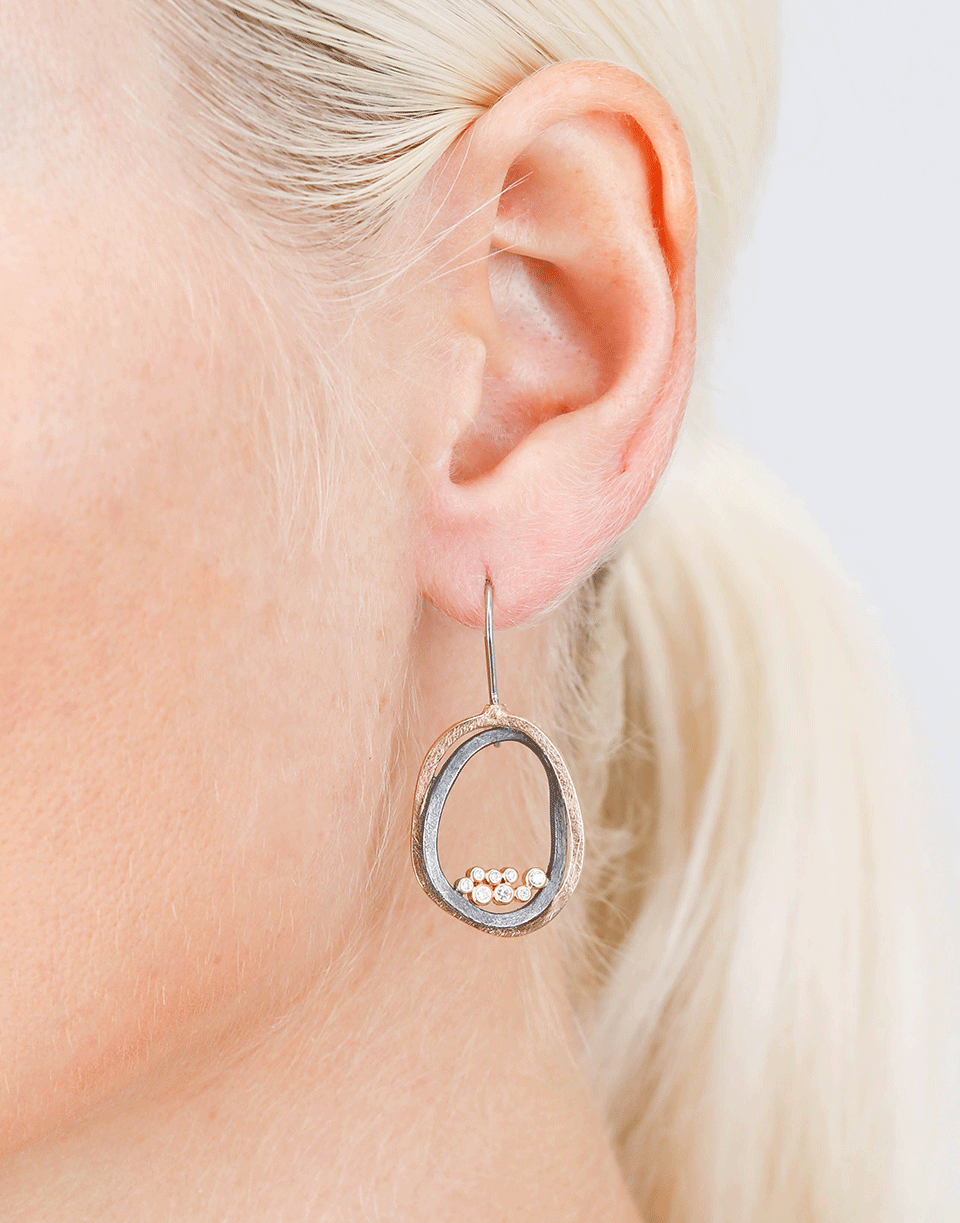 TODD REED-Circle Drop Earrings-ROSE GOLD