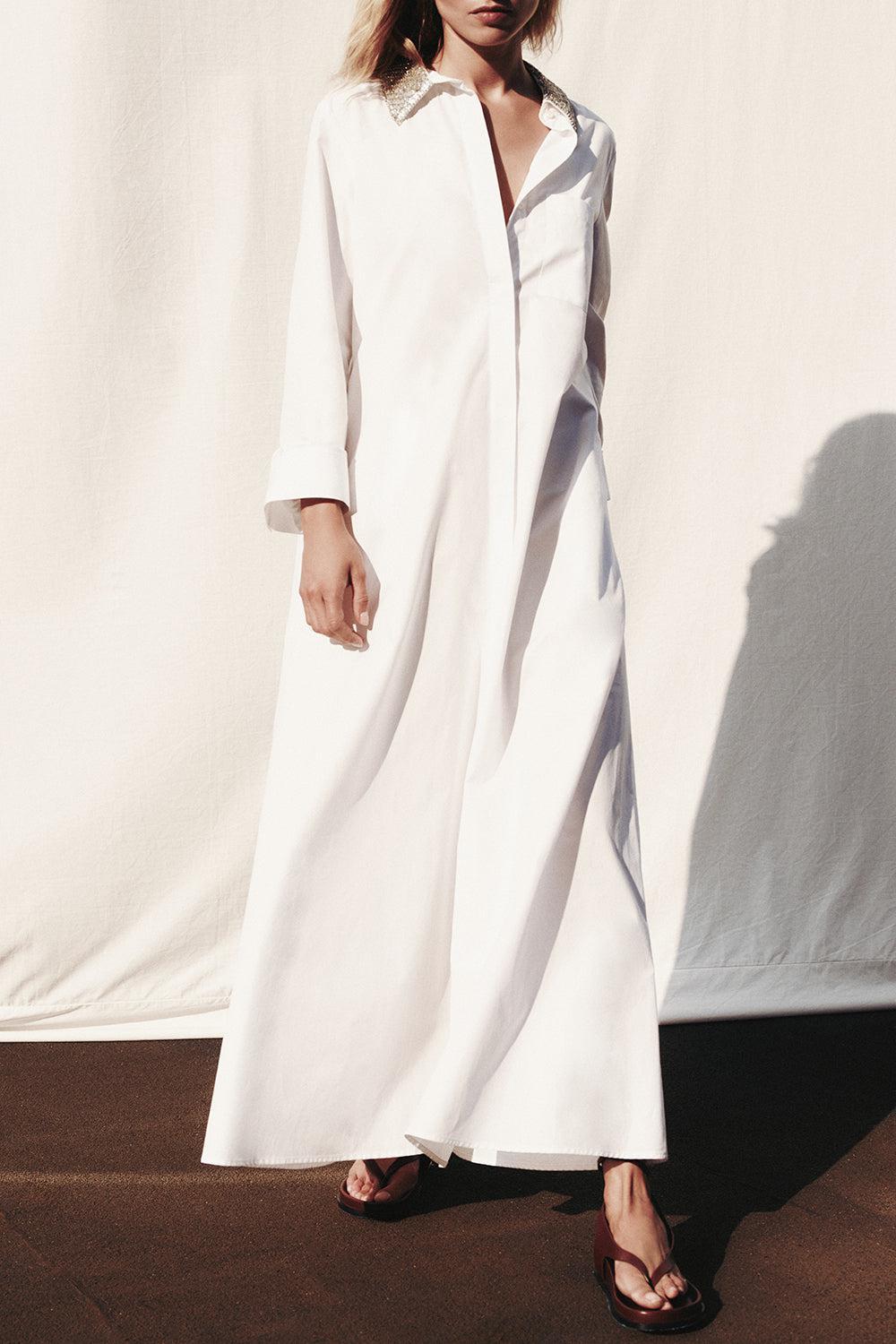 Jennys Gown - White-WHITE-XS-CLOTHINGDRESSCASUAL-TWP