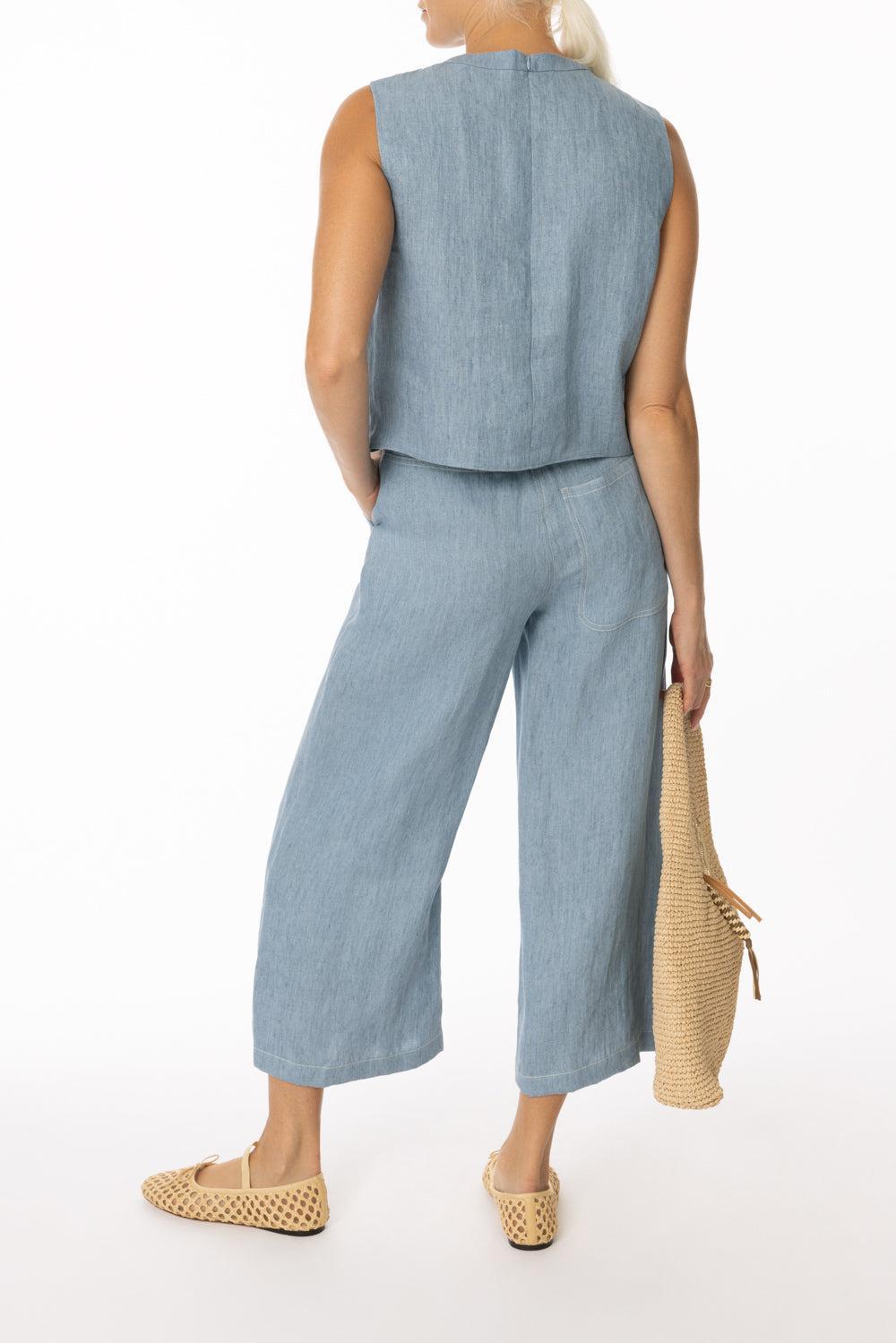 Cropped Muscle Tank- Light Indigo-LT INDIG-XS-CLOTHINGTOPTANK-TWP