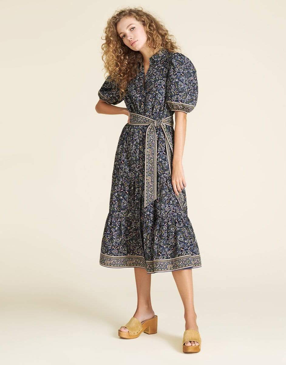 VERONICA BEARD-Eunice Tiered Paisley Dress-