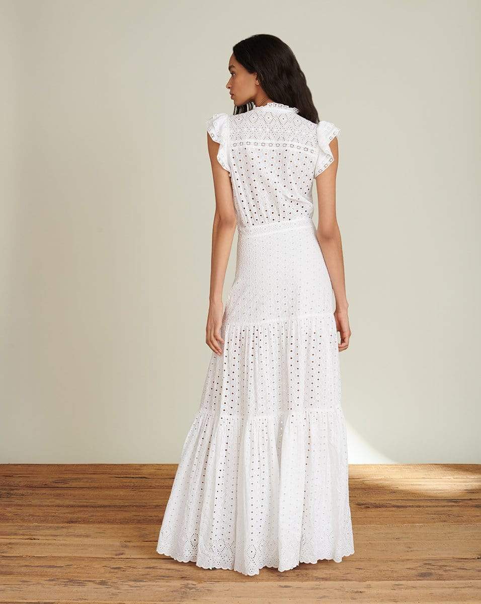 VERONICA BEARD-Satori Eyelet Maxi Dress - White-