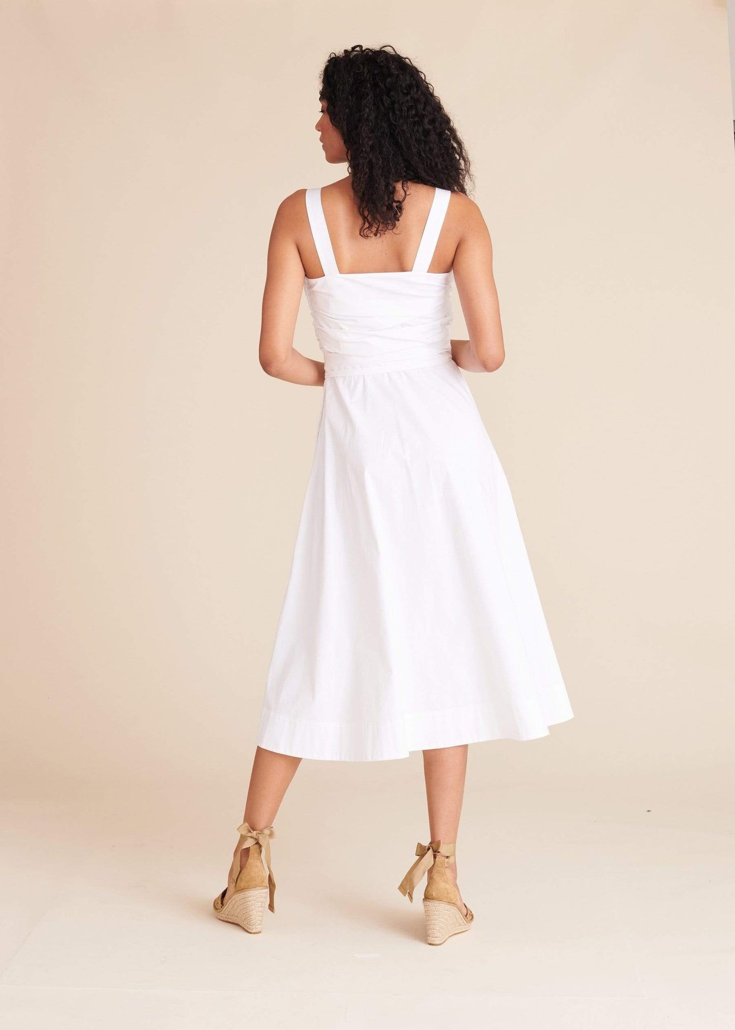 VERONICA BEARD-Positano Midi Dress - White-