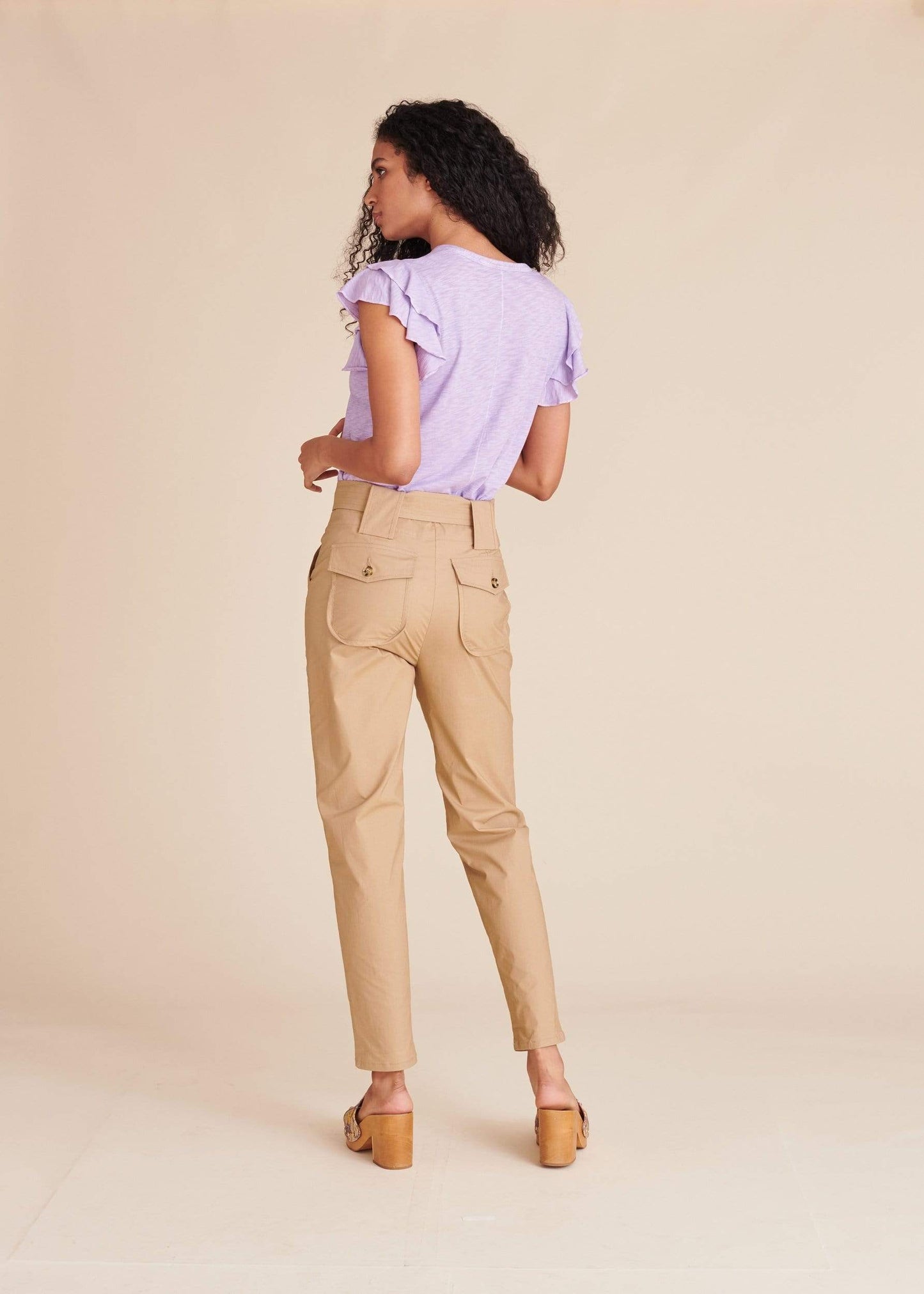 VERONICA BEARD-Akeela Ruffle Tee - Lavender-