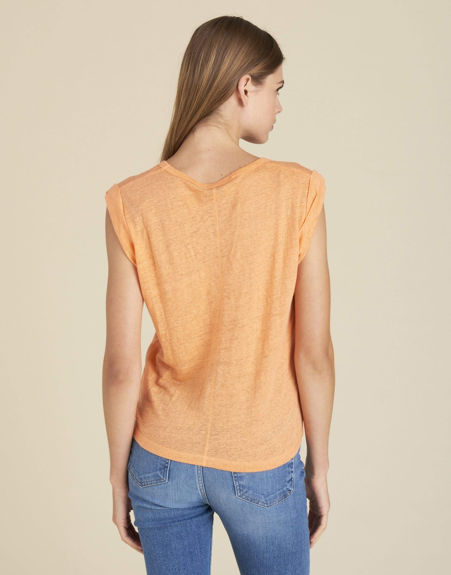 VERONICA BEARD-Tangerine Arion Muscle Tee-