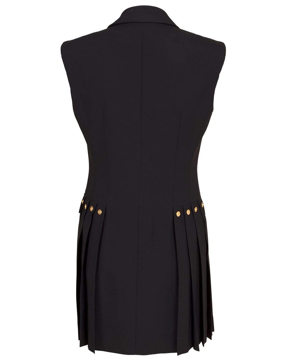VERSACE-Pleated Vest Dress-BLACK