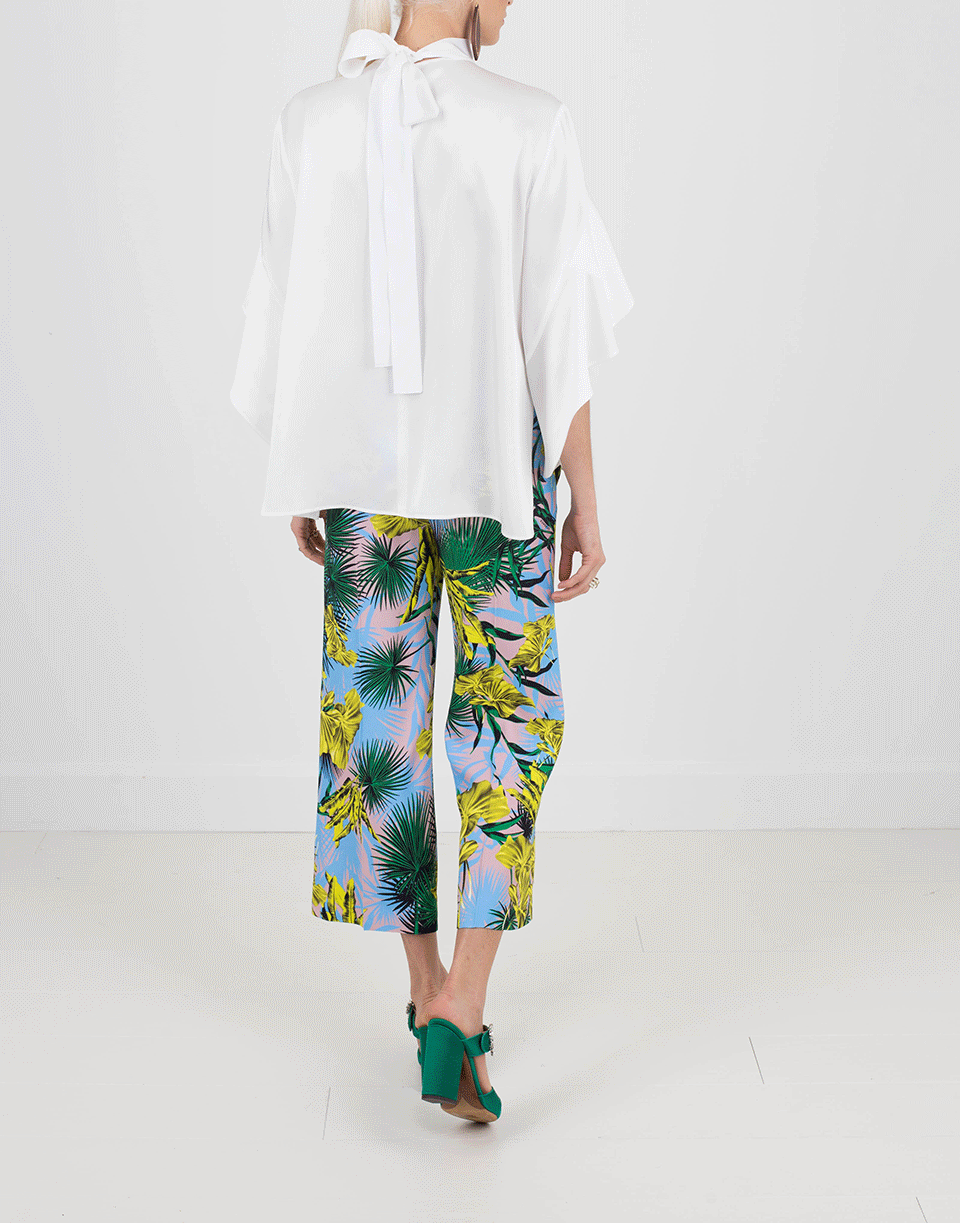 VERSACE-Palm Print Cropped Pant-