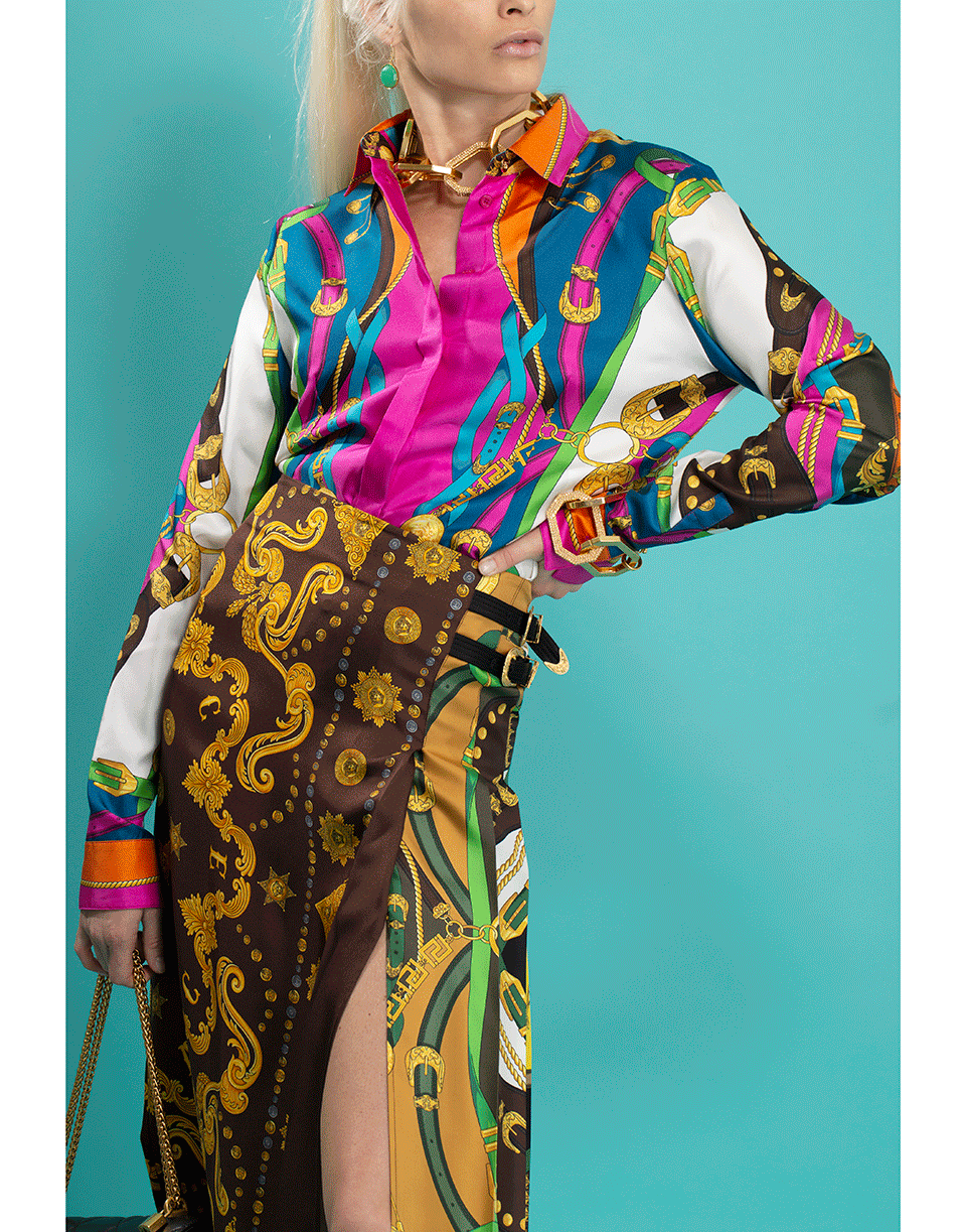 VERSACE-Rodeo Print Blouse-