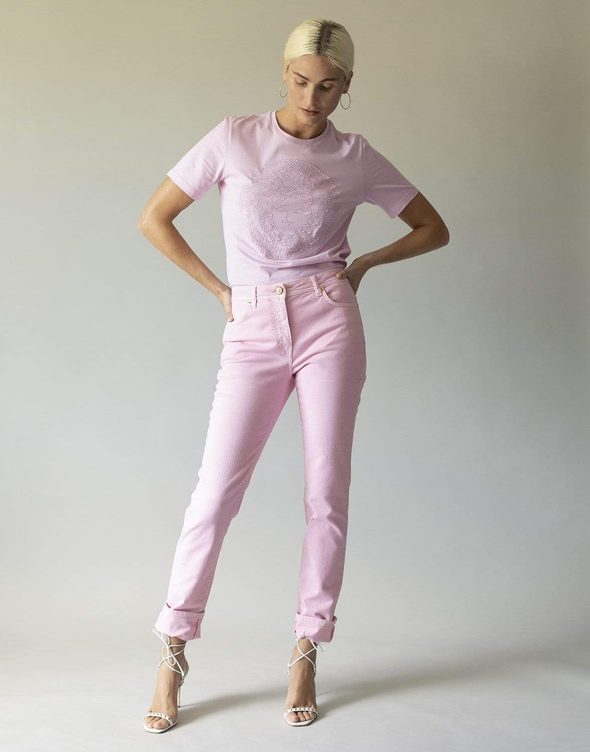 VERSACE-Medusa Crystal T-Shirt-