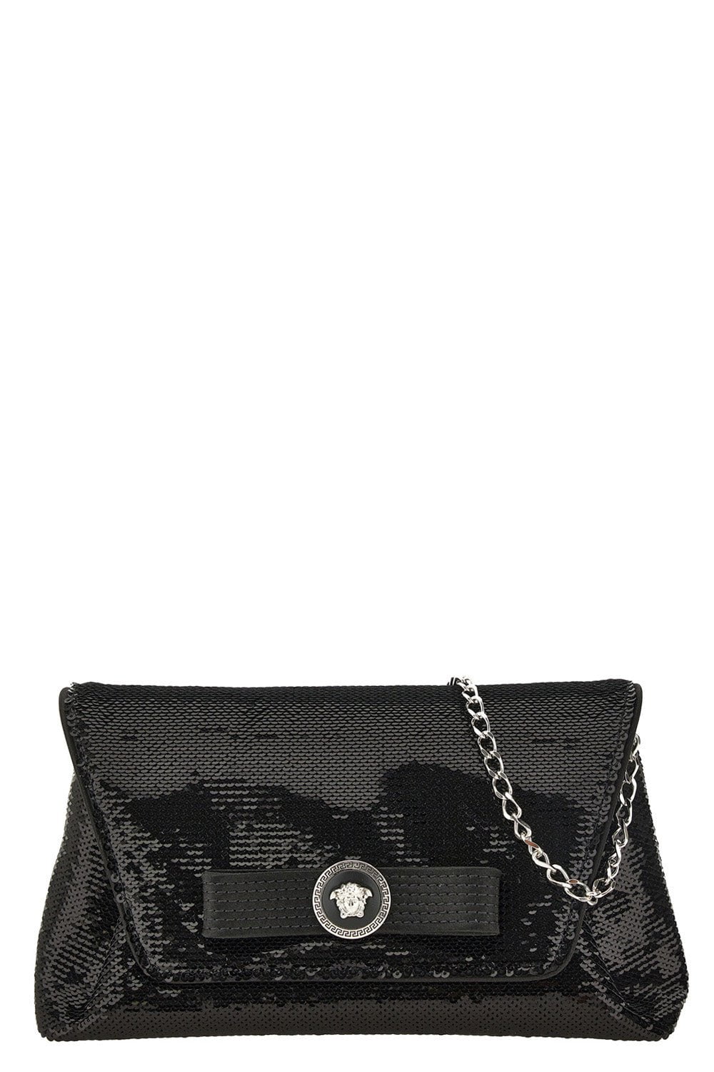 VERSACE-Sequin Logo Clutch-BKPALDIU