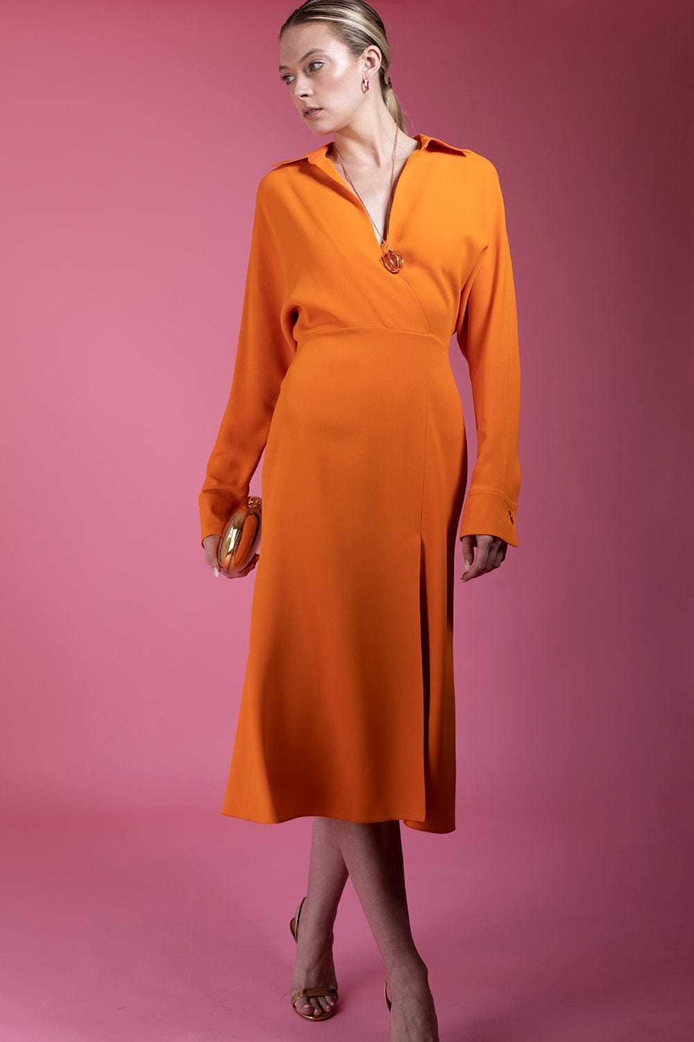 VICTORIA BECKHAM-Wrap Front Dress-