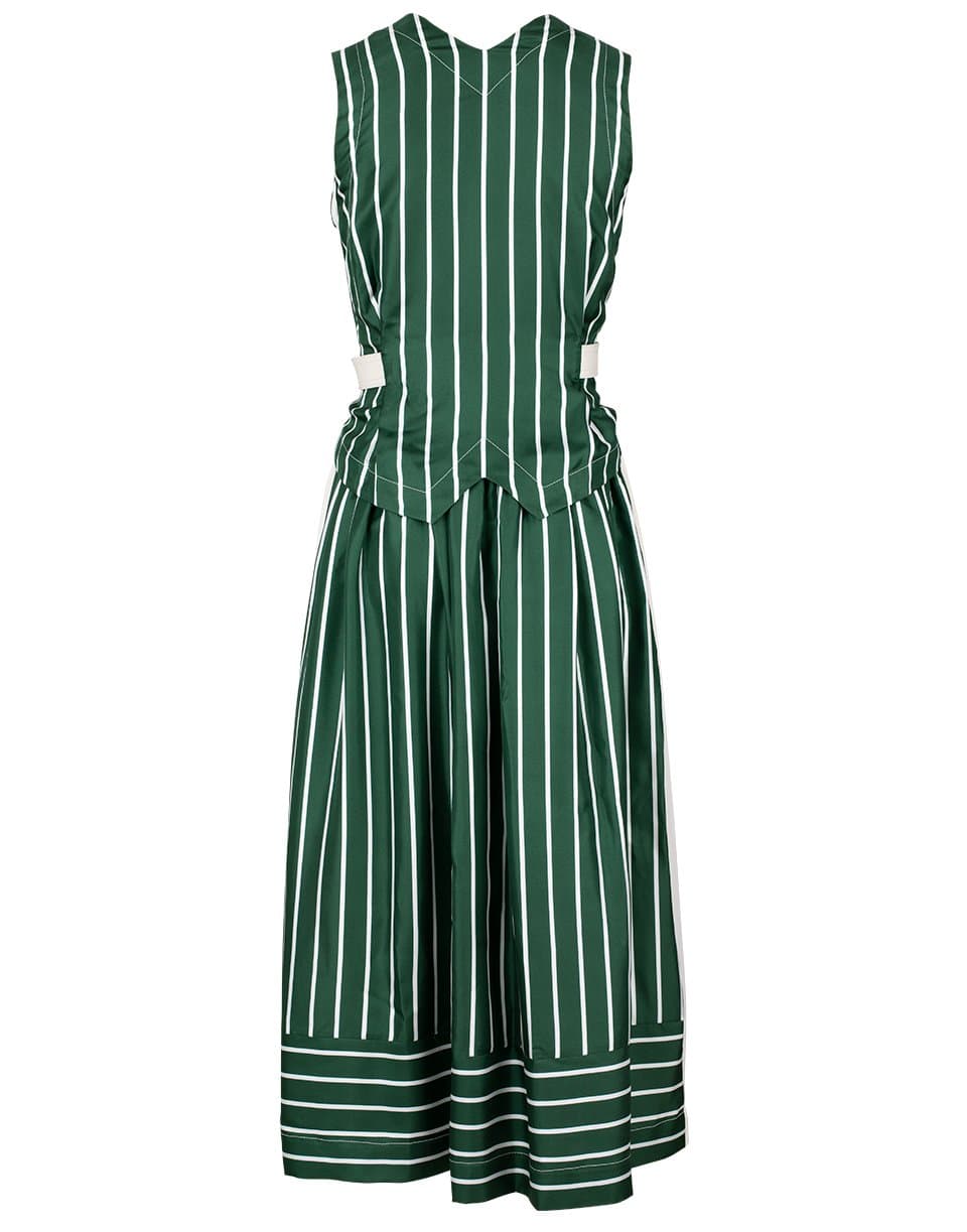 VICTORIA BECKHAM-Waistcoat Leather Belted Dress-