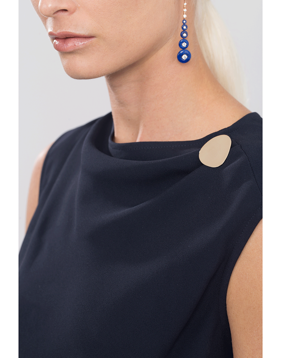 VICTORIA BECKHAM-Sleeveless Draped Midi Dress-