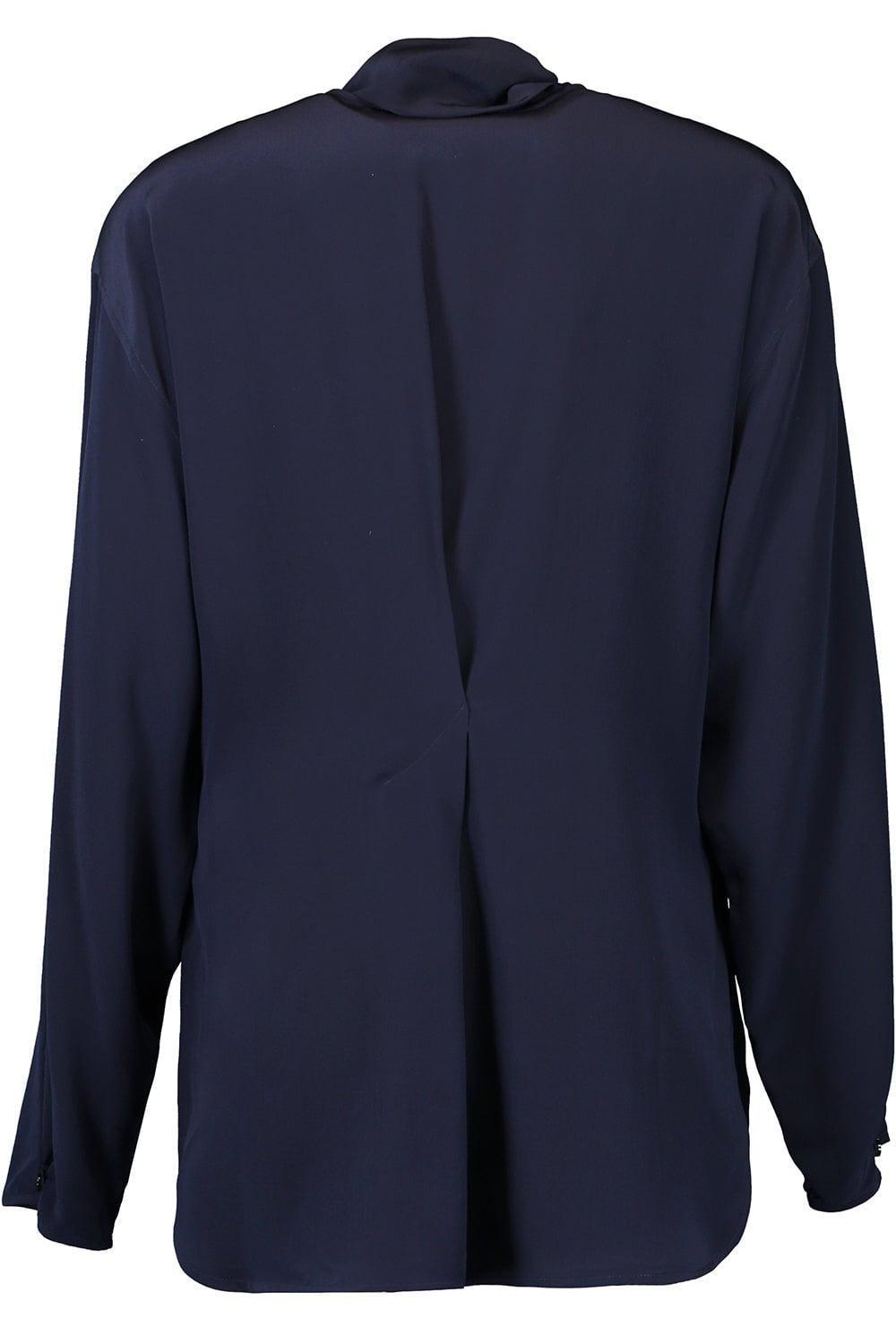 VICTORIA BECKHAM-V-Neck Scarf Blouse-