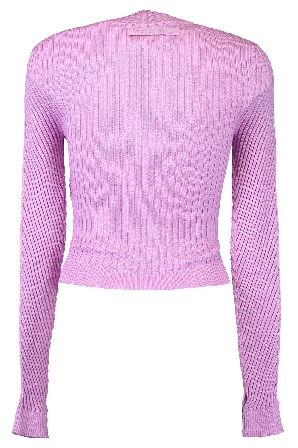 Ribbed Long Sleeve Polo Top-VERBENA-XS-CLOTHINGTOPKNITS-VICTORIA BECKHAM