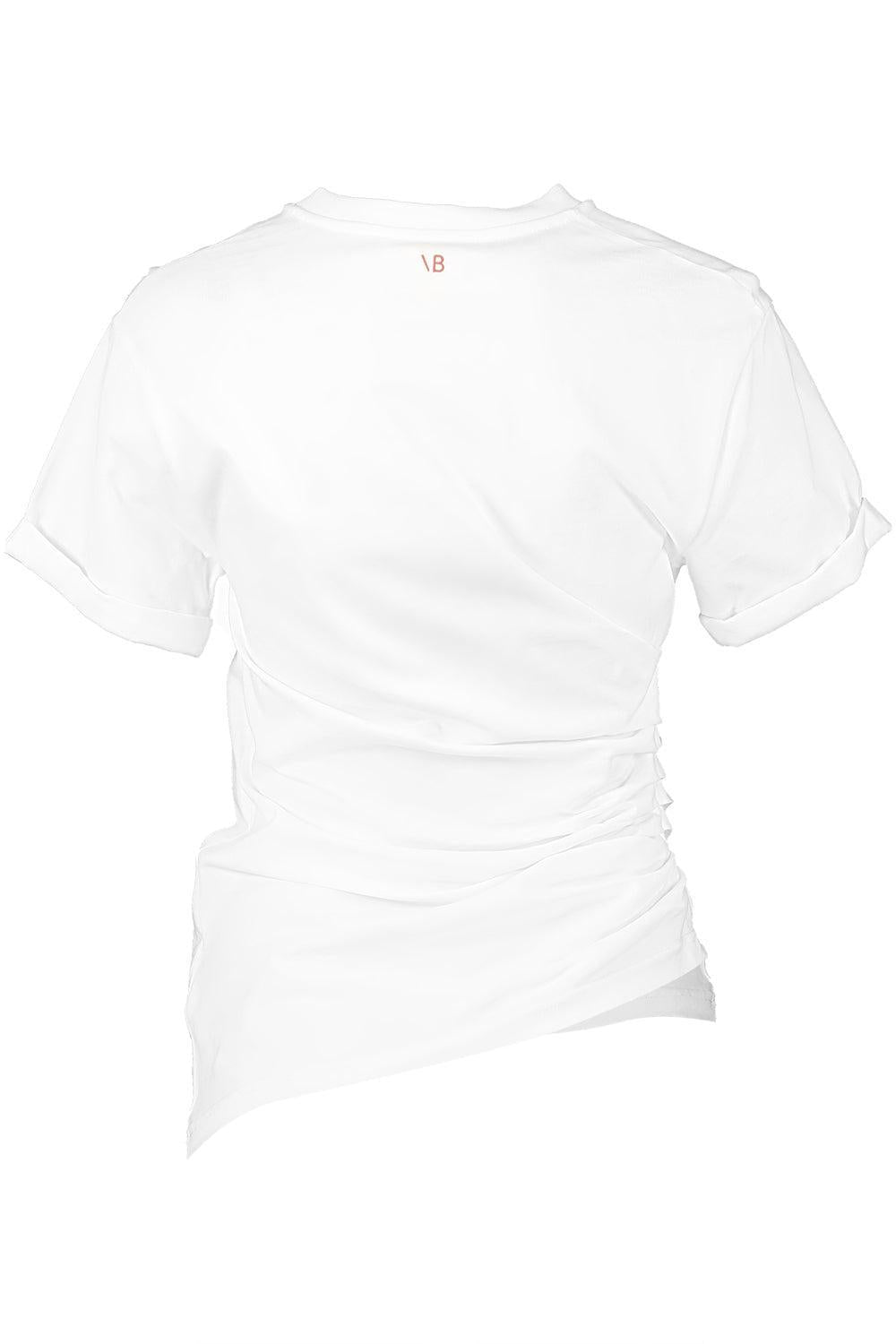Gathered T-Shirt - White-WHITE-XS-CLOTHINGTOPT-SHIRT-VICTORIA BECKHAM