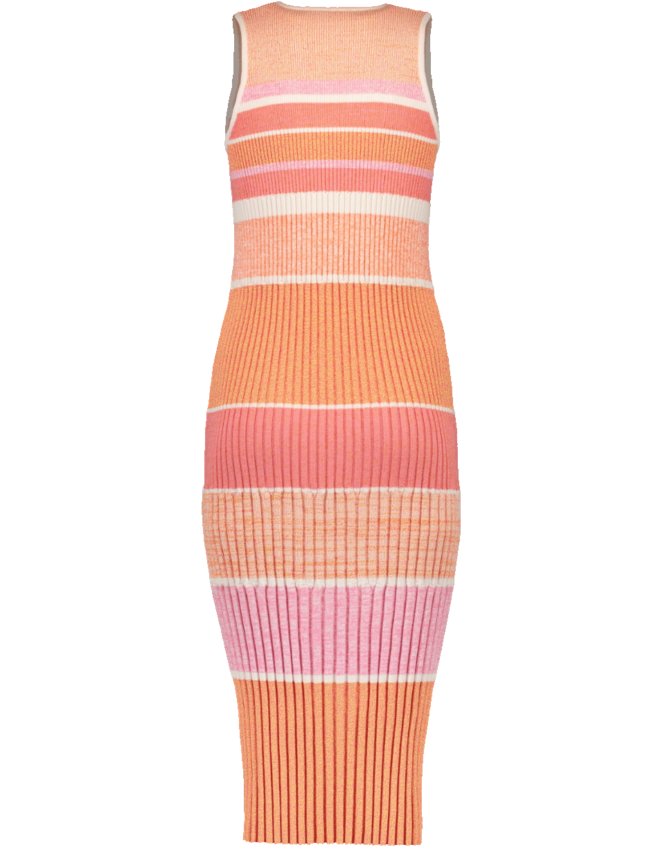 VICTORIA VICTORIA BECKHAM-Striped Midi Tank Dress-