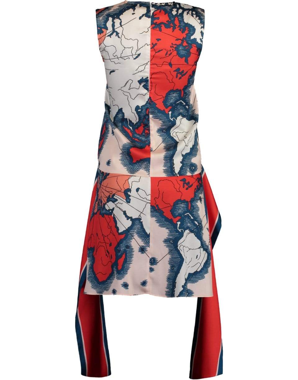 VICTORIA VICTORIA BECKHAM-Map Print Scarf Dress-
