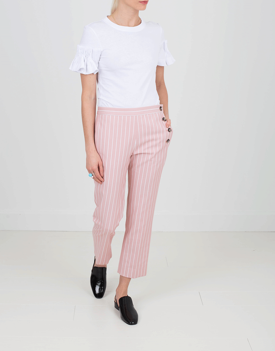 VICTORIA VICTORIA BECKHAM-Stripe Side Opening Pant-PINK