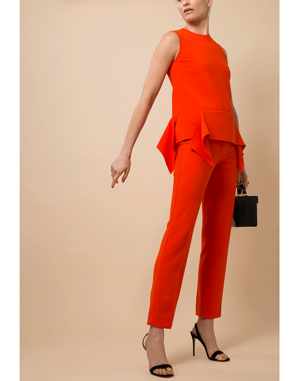 VICTORIA VICTORIA BECKHAM-Flame Red Draped Shell Top-