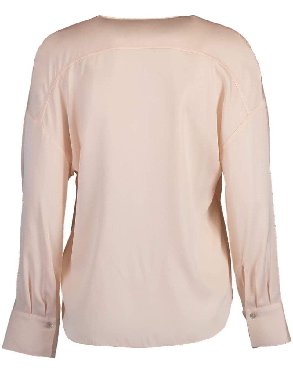 VINCE-V-Neck Popover Blouse-
