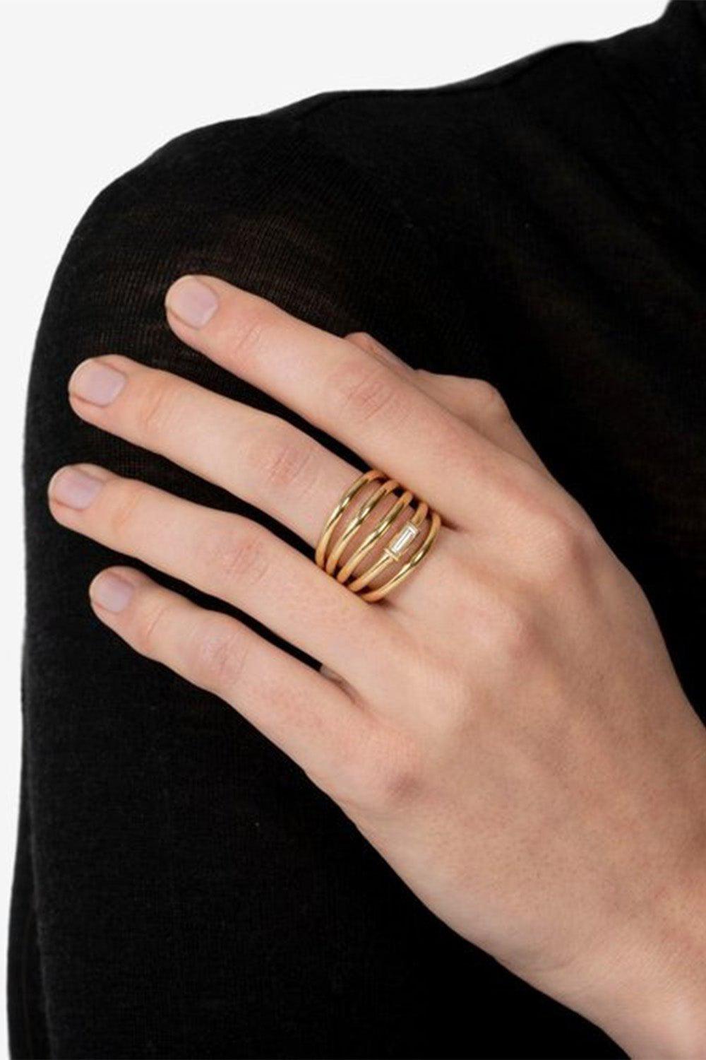 VRAM-Helics 5 Loop Diamond Ring-YELLOW GOLD