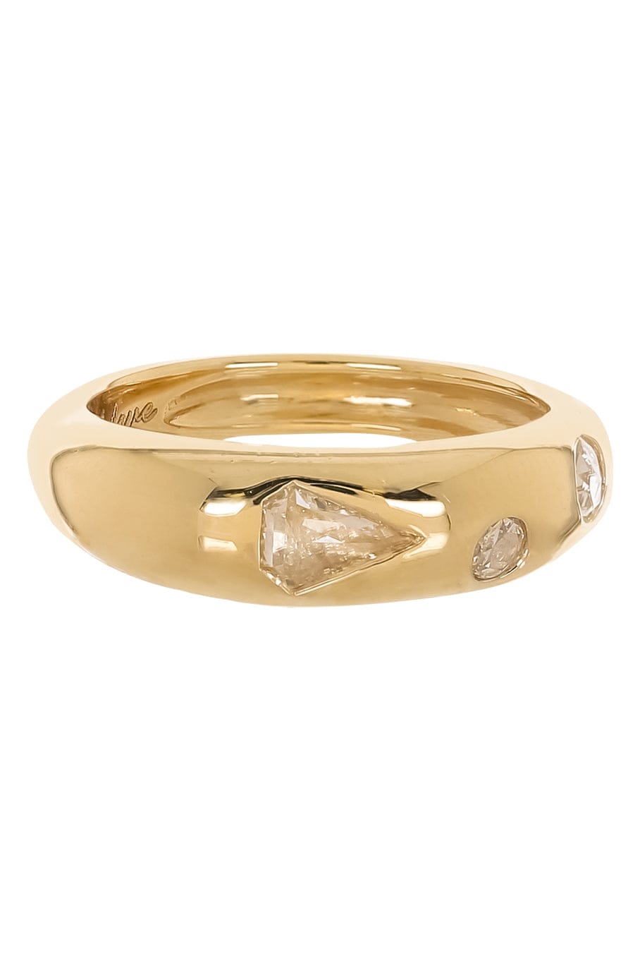 WITH LOVE-Mix Diamond Tapered Ring-YELLOW GOLD
