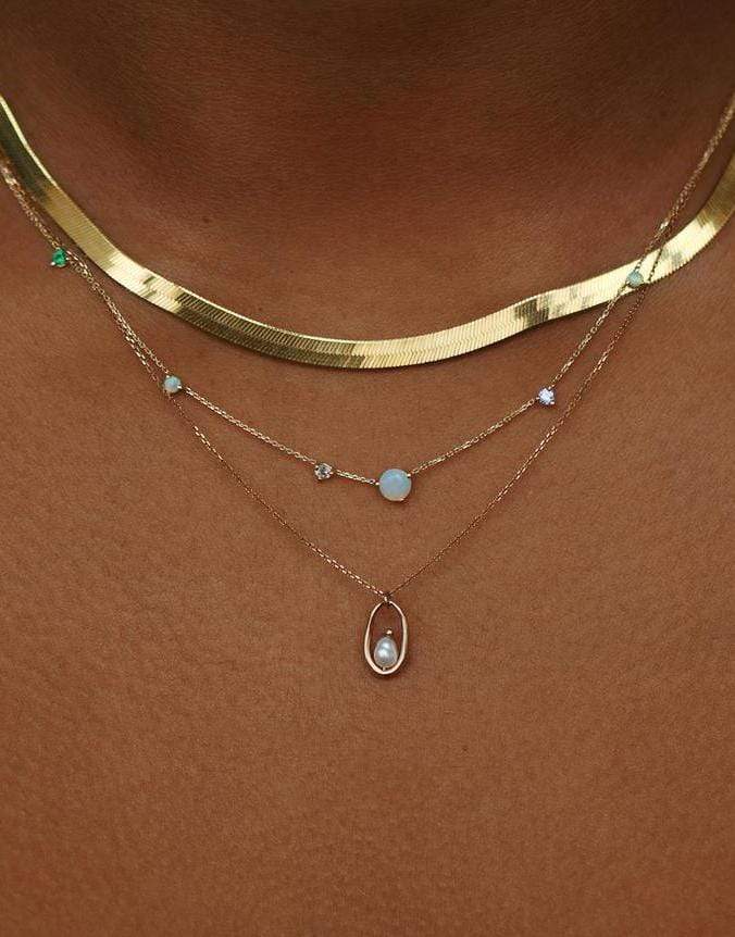 WWAKE-Linear Chain Necklace-YELLOW GOLD